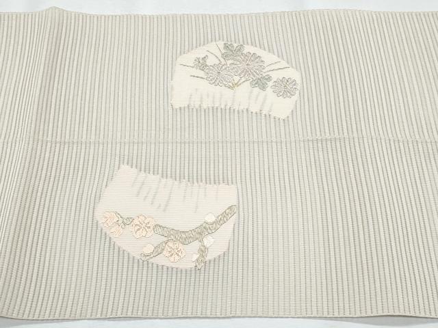 平和屋着物*夏物 八寸名古屋帯 絽綴れ 刺繍 簪 枝花文 金銀糸 正絹 逸品 CABI5805fb