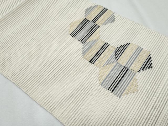 平和屋着物*夏物 八寸名古屋帯 絽綴れ 幾何学文様 金糸 正絹 逸品 CABI5807fb