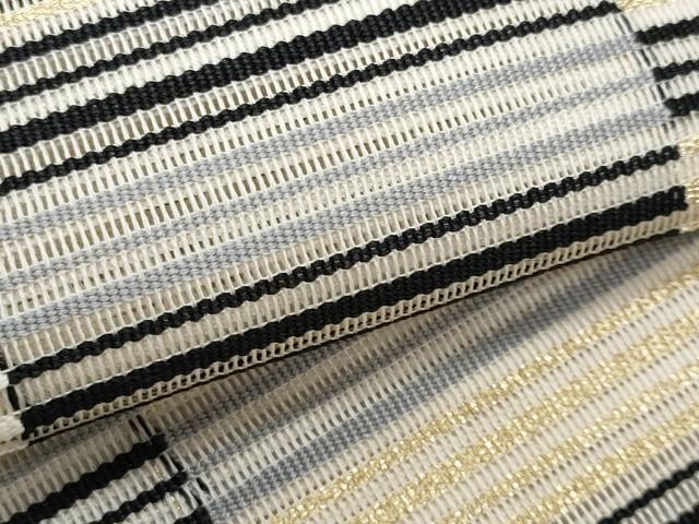 平和屋着物*夏物 八寸名古屋帯 絽綴れ 幾何学文様 金糸 正絹 逸品 CABI5807fb