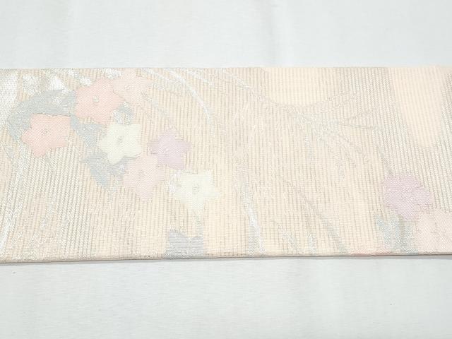 平和屋着物*夏物 九寸名古屋帯 枝花文 銀糸 正絹 逸品 CABI5813fb