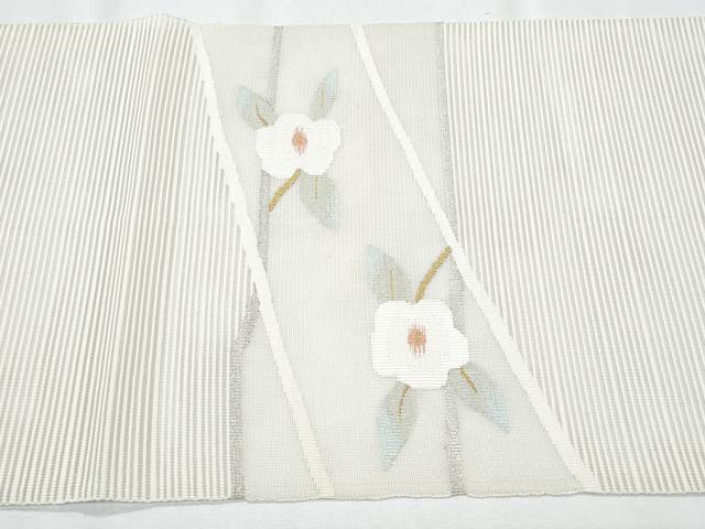 平和屋着物*夏物 八寸名古屋帯 絽綴れ 枝花文 金銀糸 正絹 逸品 CABI5820fb