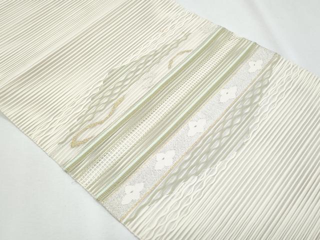 平和屋着物*夏物 八寸名古屋帯 絽綴れ 横段花文 金銀糸 正絹 逸品 CABI5827fb