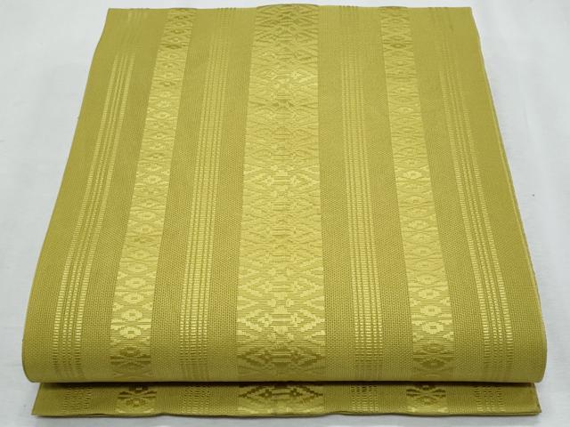 平和屋着物*夏物 本場筑前博多織 八寸名古屋帯 紗献上 鶸色 正絹 逸品 CABI5852fb