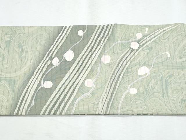 平和屋着物*夏物 絽塩瀬 九寸名古屋帯 墨流し文様 正絹 逸品 CABI5857fb