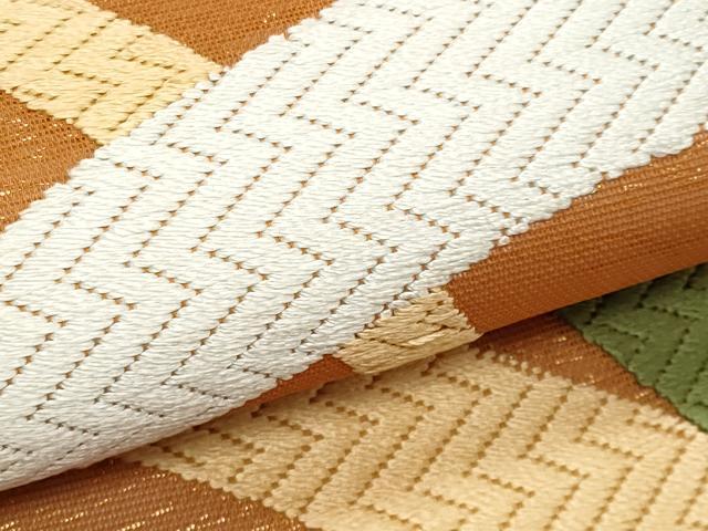 平和屋着物*夏物 太鼓柄 本袋帯 唐織 芝草文 金彩 正絹 逸品 CABI5860fb