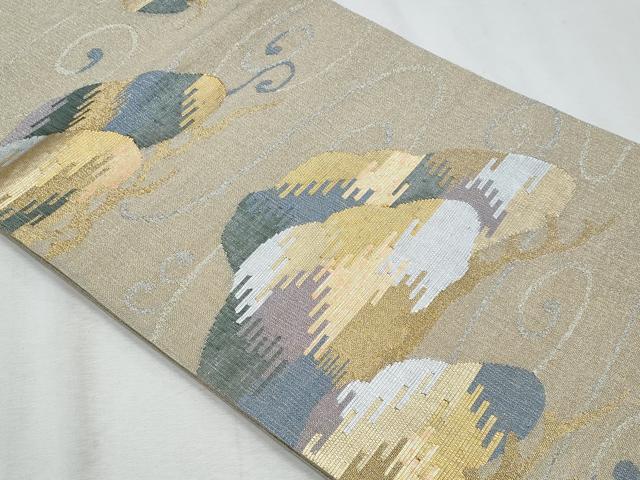 平和屋着物*夏物 六通柄袋帯 枝松文 金銀糸 正絹 逸品 CABI5861fb