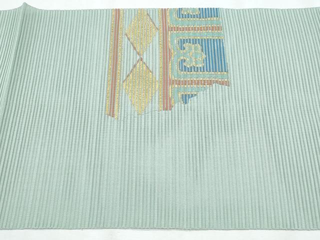 平和屋着物*夏物 九寸名古屋帯 絽綴れ 幾何学文様 金糸 正絹 逸品 CABI5873fb