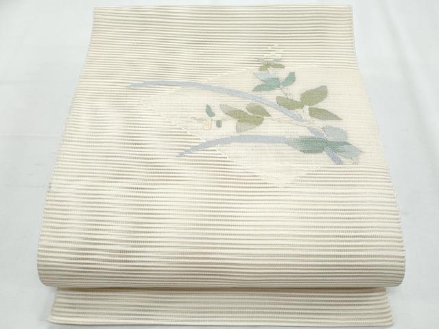 平和屋着物*夏物 八寸名古屋帯 絽綴れ 枝葉文 金糸 正絹 逸品 CABI5874fb