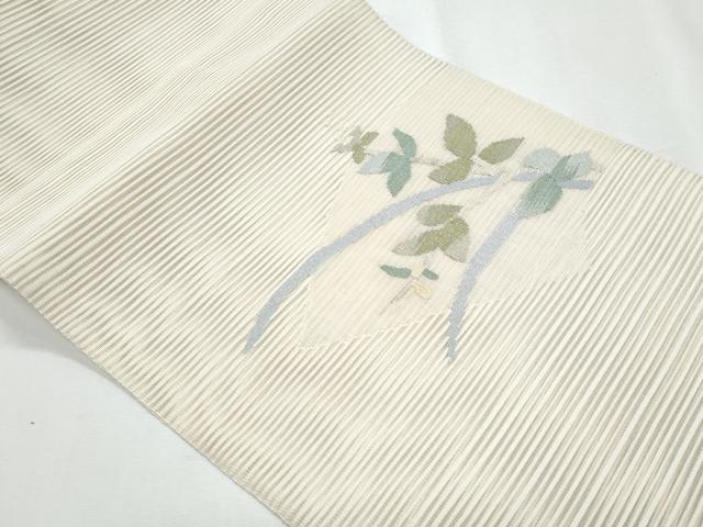 平和屋着物*夏物 八寸名古屋帯 絽綴れ 枝葉文 金糸 正絹 逸品 CABI5874fb