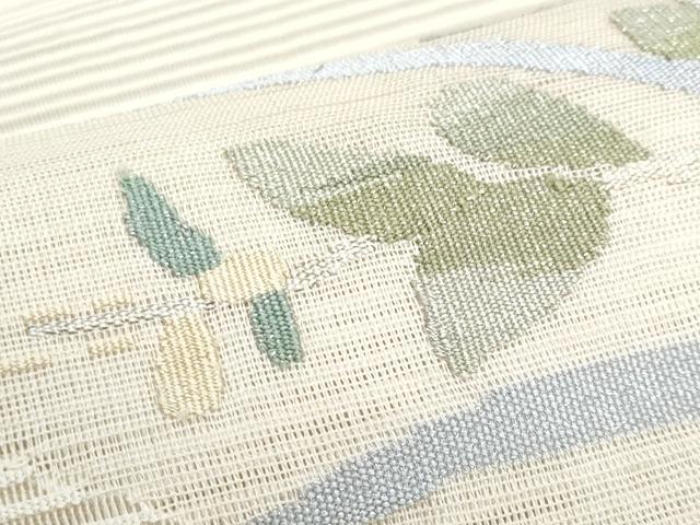平和屋着物*夏物 八寸名古屋帯 絽綴れ 枝葉文 金糸 正絹 逸品 CABI5874fb