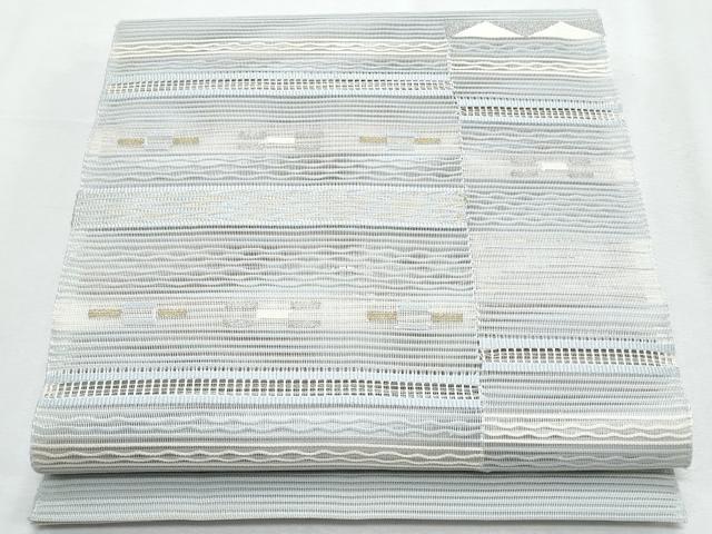 平和屋着物*夏物 八寸名古屋帯 絽綴れ 横段文 金銀糸 正絹 逸品 CABI5875fb