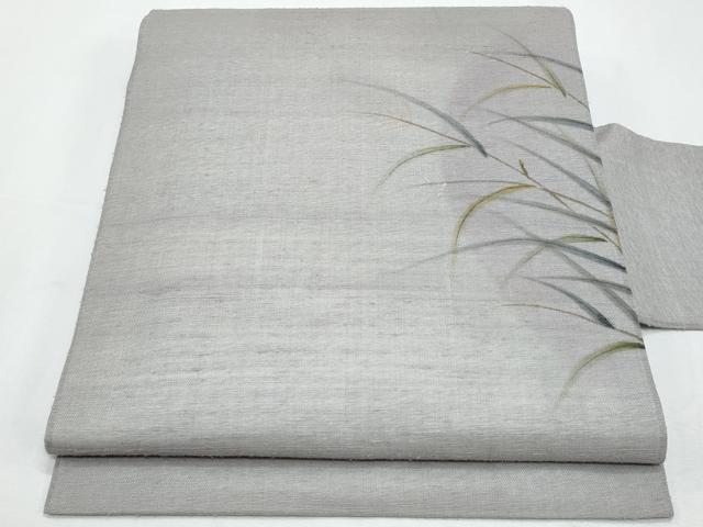 平和屋着物*夏物 九寸名古屋帯 手描き 枝葉文 金銀彩 正絹 逸品 CABI5880fb