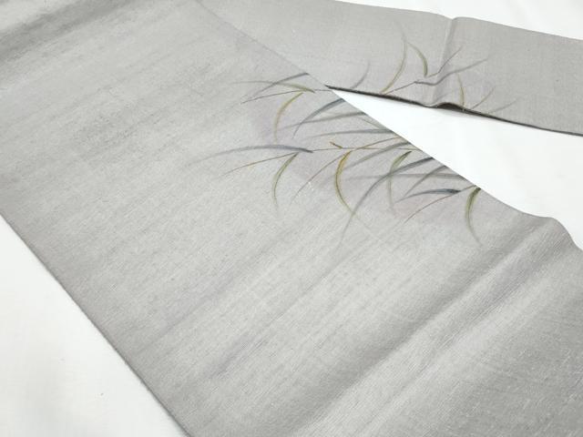 平和屋着物*夏物 九寸名古屋帯 手描き 枝葉文 金銀彩 正絹 逸品 CABI5880fb