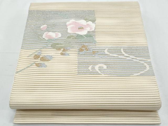 平和屋着物*夏物 八寸名古屋帯 絽綴れ 枝花文 金銀糸 正絹 逸品 CABI5885fb