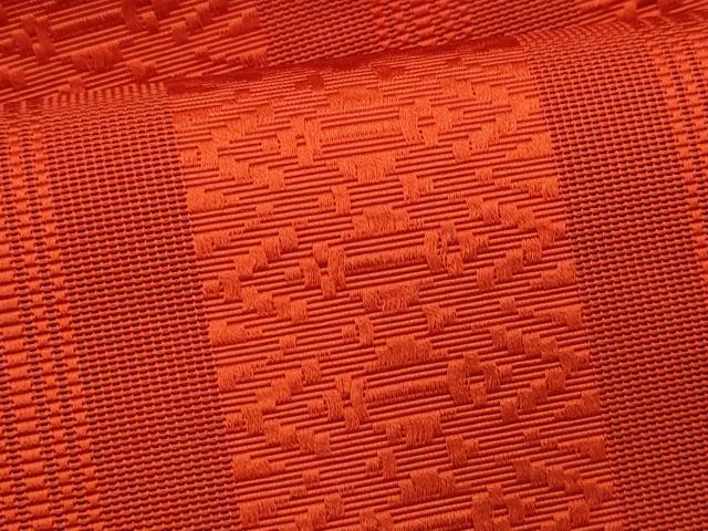 平和屋着物*夏物 本場筑前博多織 八寸名古屋帯 紗献上 紅緋色 正絹 逸品 CABI5887fb