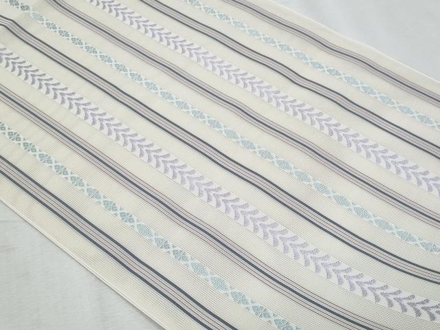 平和屋着物*夏物 本場筑前博多織 八寸名古屋帯 紗献上 練色 正絹 逸品 CABI5892fb