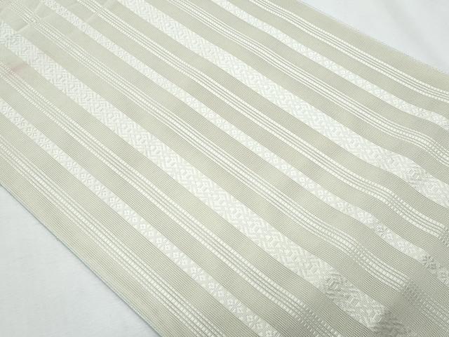 平和屋着物*夏物 本場筑前博多織 八寸名古屋帯 紗献上 絹鼠色 正絹 逸品 CABI5893fb