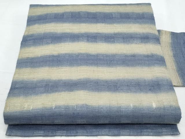 平和屋着物*夏物 九寸名古屋帯 花倉織 横段文 麻 逸品 CABI5909fb