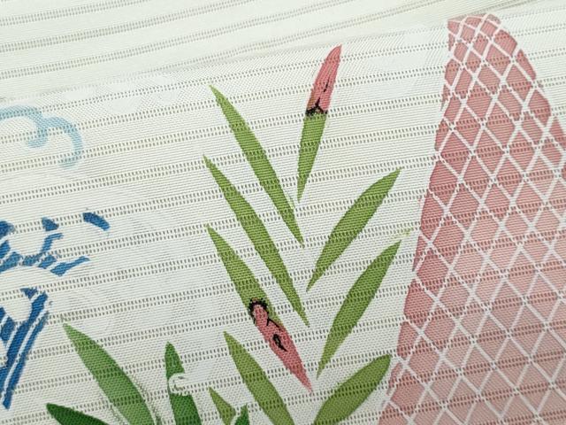 平和屋着物*夏物 塩瀬 九寸名古屋帯 友禅 立波文 正絹 逸品 CABI5911fb