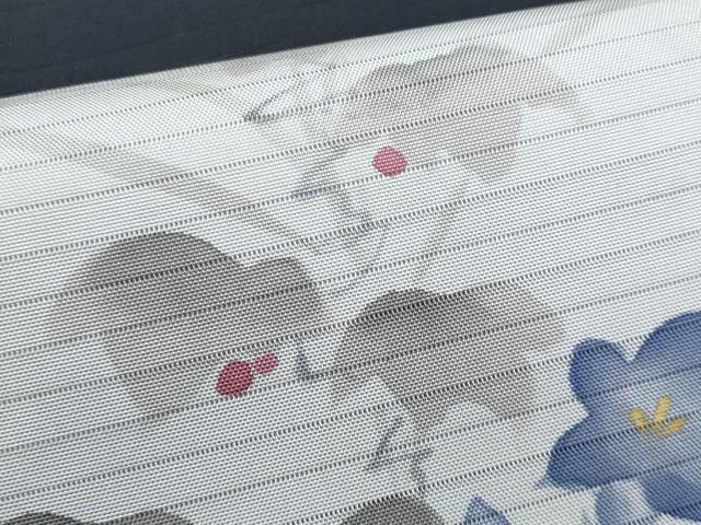 平和屋着物*夏物 塩瀬 九寸開き名古屋帯 手描き 桔梗 正絹 逸品 CABI5912fb