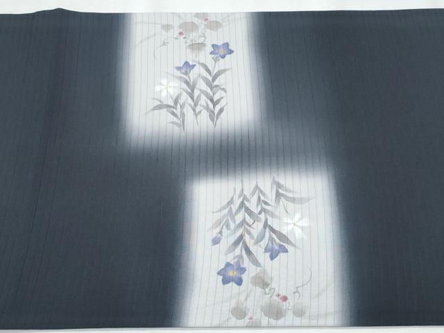 平和屋着物*夏物 塩瀬 九寸開き名古屋帯 手描き 桔梗 正絹 逸品 CABI5912fb