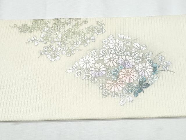 平和屋着物*夏物 九寸名古屋帯 菱花文 金銀彩 正絹 逸品 CABI5918fb