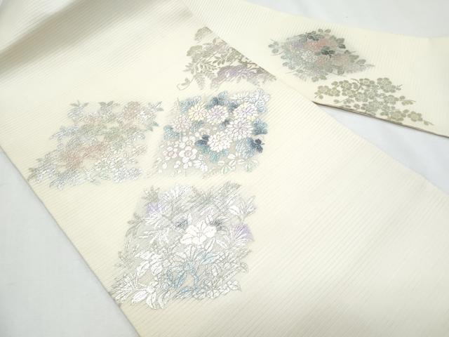 平和屋着物*夏物 九寸名古屋帯 菱花文 金銀彩 正絹 逸品 CABI5918fb