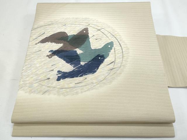 平和屋着物*夏物 塩瀬 九寸名古屋帯 手描き 飛鳥文 正絹 逸品 CABI5927fb