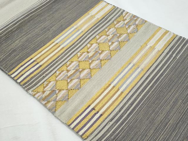 平和屋着物*夏物 八寸名古屋帯 横段文 金糸 正絹 逸品 CABI5929fb