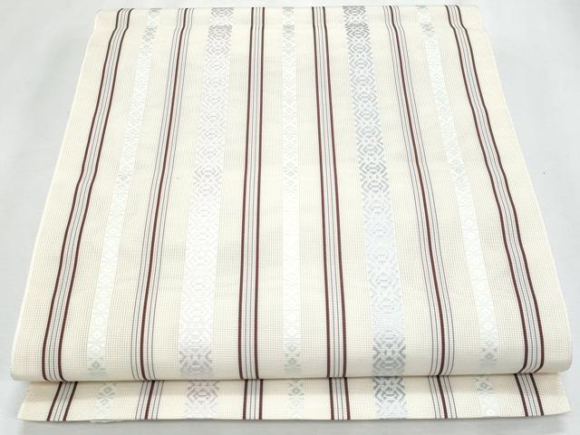 平和屋着物*夏物 本場筑前博多織 八寸名古屋帯 紗献上 薄卵色 正絹 逸品 CABI5945fb