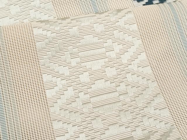 平和屋着物*夏物 本場筑前博多織 八寸名古屋帯 紗献上 薄卵色 博多金ラベル 森博多織謹製 証紙付き 正絹 逸品 CABI5949fb