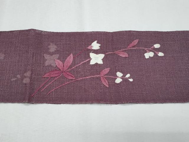 平和屋着物*夏物 銀座 志ま亀 八寸名古屋帯 総刺繍 枝花文 たとう紙付き 正絹 逸品 CABI5954fb