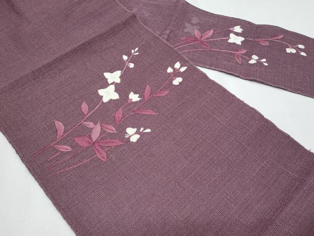 平和屋着物*夏物 銀座 志ま亀 八寸名古屋帯 総刺繍 枝花文 たとう紙付き 正絹 逸品 CABI5954fb