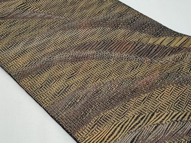 平和屋着物*夏物 本場筑前博多織 草木染 手織工房 染匠:小森久 八寸名古屋帯 芝草文 たとう紙付き 正絹 逸品 未使用 CABI5955fb