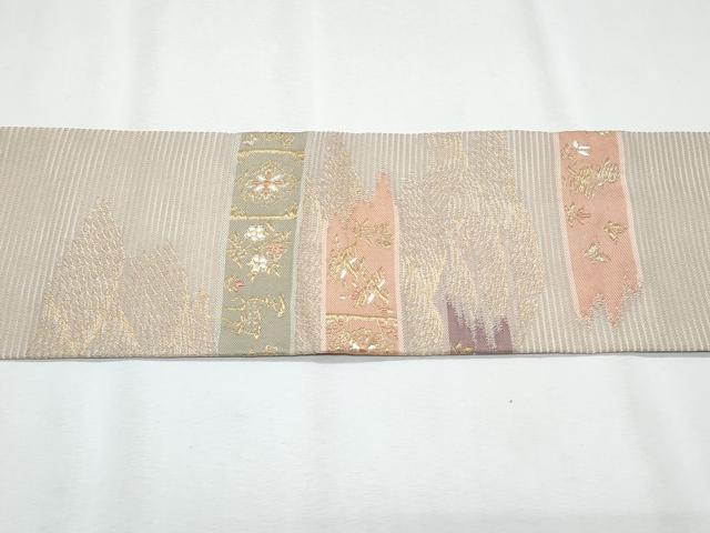 平和屋着物*夏物 九寸名古屋帯 動物花文 金糸 正絹 逸品 CABI5960fb