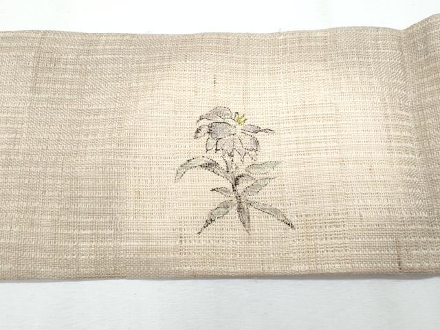 平和屋着物*夏物 九寸名古屋帯 手描き 枝花文 正絹 逸品 CABI5962fb