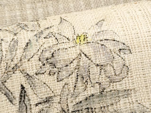 平和屋着物*夏物 九寸名古屋帯 手描き 枝花文 正絹 逸品 CABI5962fb