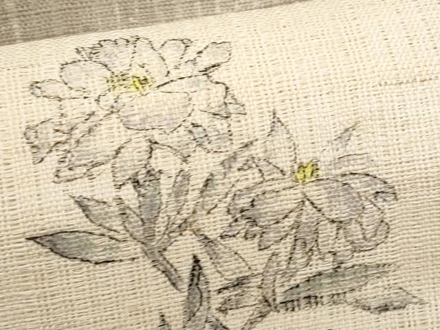 平和屋着物*夏物 九寸名古屋帯 手描き 枝花文 正絹 逸品 CABI5962fb