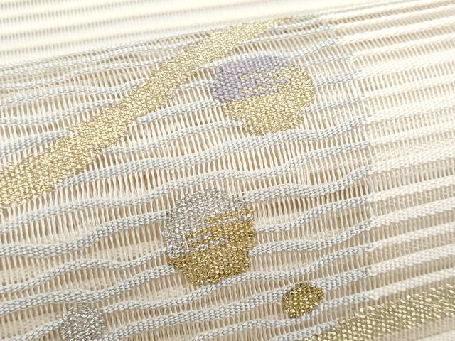 平和屋着物*夏物 八寸名古屋帯 絽綴れ 抽象文様 金銀糸 正絹 逸品 CABI5963fb