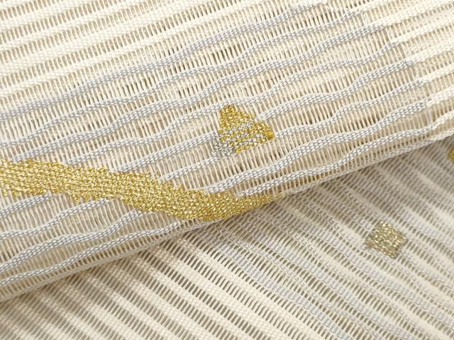 平和屋着物*夏物 八寸名古屋帯 絽綴れ 抽象文様 金銀糸 正絹 逸品 CABI5963fb