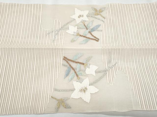 平和屋着物*夏物 八寸名古屋帯 絽綴れ 桔梗 金銀糸 正絹 逸品 CABI5967fb