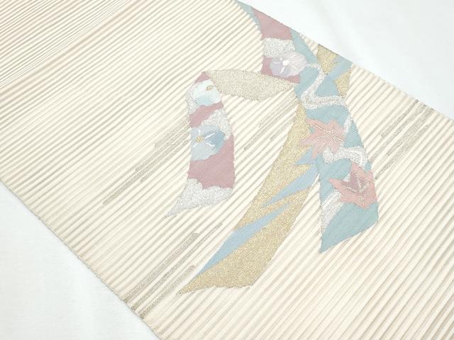 平和屋着物*夏物 八寸名古屋帯 絽綴れ 熨斗花文 金銀糸 正絹 逸品 CABI5976fb