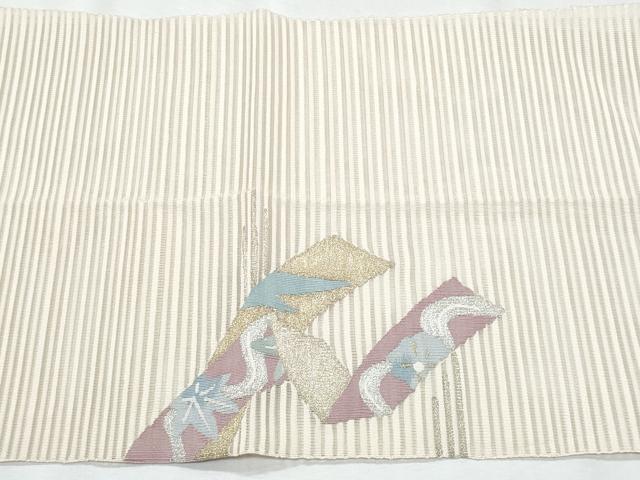 平和屋着物*夏物 八寸名古屋帯 絽綴れ 熨斗花文 金銀糸 正絹 逸品 CABI5976fb