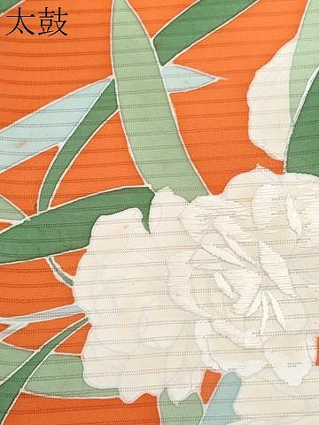 平和屋着物*夏物 塩瀬 九寸名古屋帯 駒刺繍 枝花文 正絹 逸品 CABI5979fb