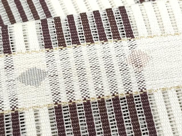 平和屋着物*夏物 八寸名古屋帯 幾何学間道 金銀糸 正絹 逸品 CABI5980fb