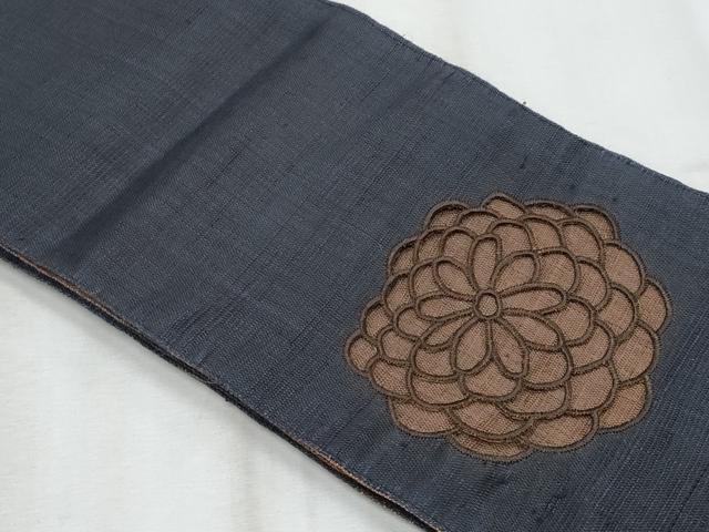 平和屋着物*夏物 撫松庵 半幅帯 菊 麻 逸品 CABI5990fb