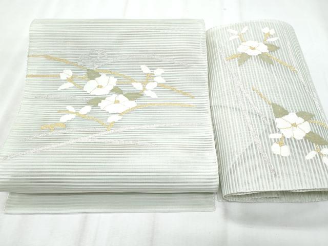 平和屋着物*夏物 つけ帯 絽綴れ 枝椿 金銀糸 正絹 逸品 CABI5994fb