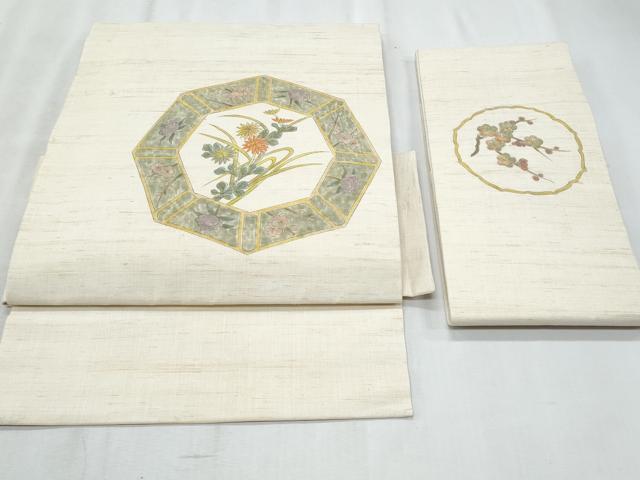 平和屋着物*夏物 つけ帯 亀甲花文 麻 正絹 逸品 CABI5995fb