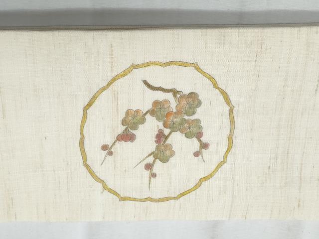 平和屋着物*夏物 つけ帯 亀甲花文 麻 正絹 逸品 CABI5995fb