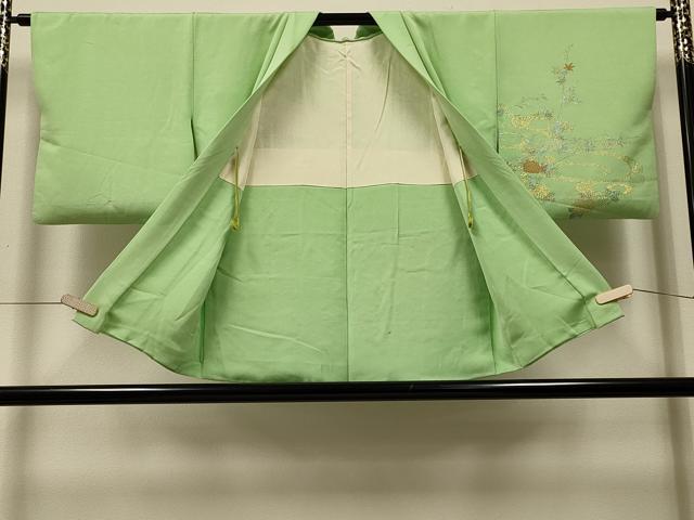 平和屋着物#羽織 寿光織 流水草花文 金銀糸 正絹 逸品 CABI6020in